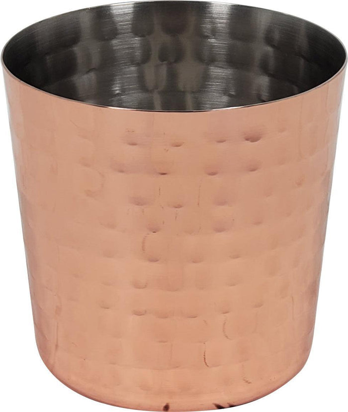 PK - 84363 - 13.5oz French Fry Cup - SS - Hammered Copper Finish w/Handle