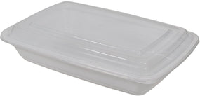 Value+ - 24oz Rectangle Plastic Container Set w/Lid - White Value+ - 24oz Rectangle Plastic Container Set w/Lid - White