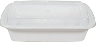 Value+ - 28oz Rectangle White Plastic Container Value+ - 28oz Rectangle White Plastic Container