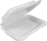 Eco-Craze - MFPP Clamshell Container - 9x6x2.6 - Double Lock - Vented - White Eco-Craze - MFPP Clamshell Container - 9x6x2.6 - Double Lock - Vented - White