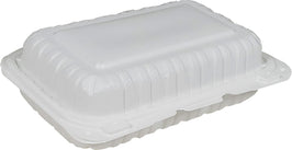 Eco-Craze - MFPP Clamshell Container - 9x6x2.6 - Double Lock - Vented - White Eco-Craze - MFPP Clamshell Container - 9x6x2.6 - Double Lock - Vented - White