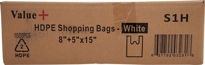 Value+ - S2 High Density - White Shopping Bags