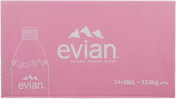 Evian - Water - Plastic PINK Bottles Large