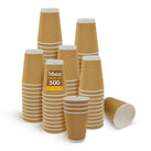 Morning Dew - 16oz Squat Hot Paper Cup - Ripple - Kraft - RC-H16SK