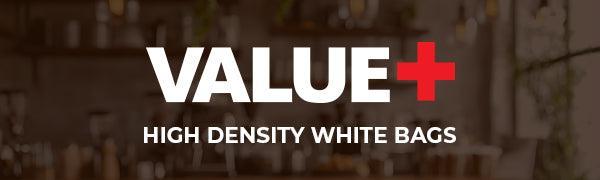 Value+ - S4 High Density White Shopping Bags