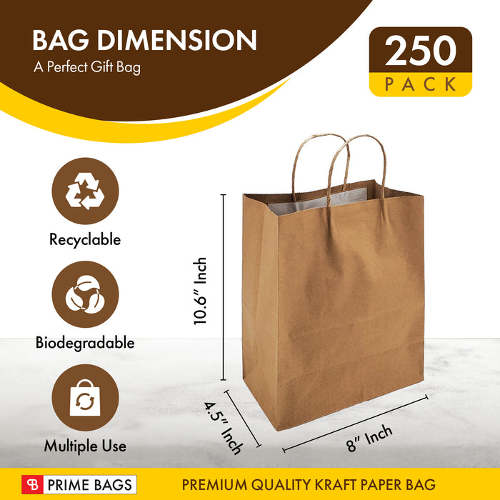 Prime Bags - Aydin - Paper Handle Bag - Self Adhesive - 8*4.5*10.5