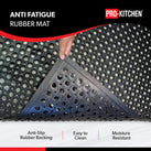 Pro-Kitchen - Black Rubber Anti-Fatigue Mat - 36