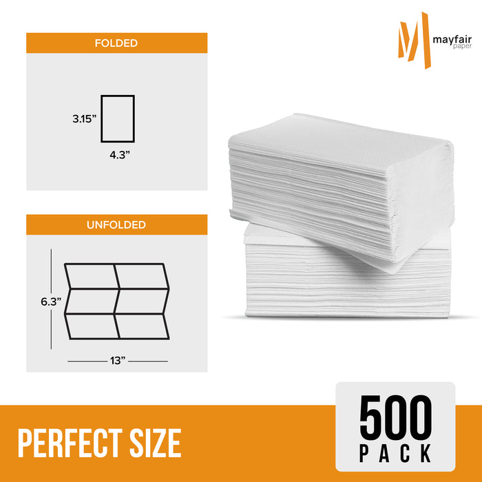 Mayfair - 1 Ply Junior Dispenser Napkins 1/6 Fold - White - JDN01