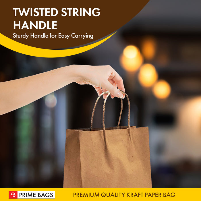 Prime Bags - Aydin - Paper Handle Bag - Self Adhesive - 8*4.5*10.5