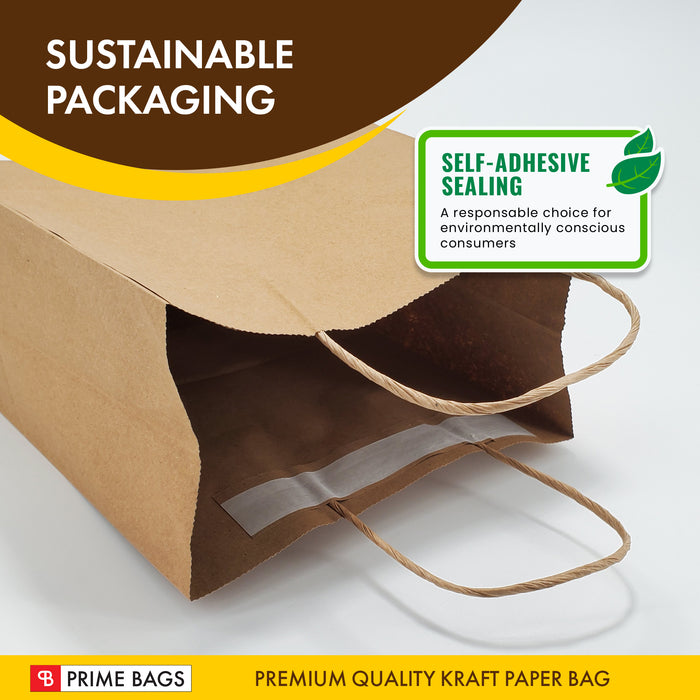 Prime Bags - Aydin - Paper Handle Bag - Self Adhesive - 8*4.5*10.5