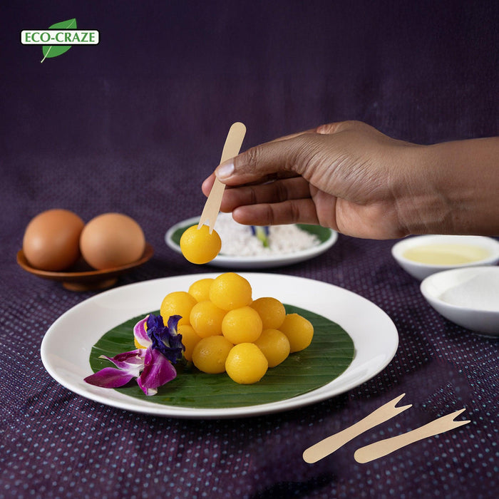Eco-Craze - Wooden Fruit/Chip Fork - 85mm