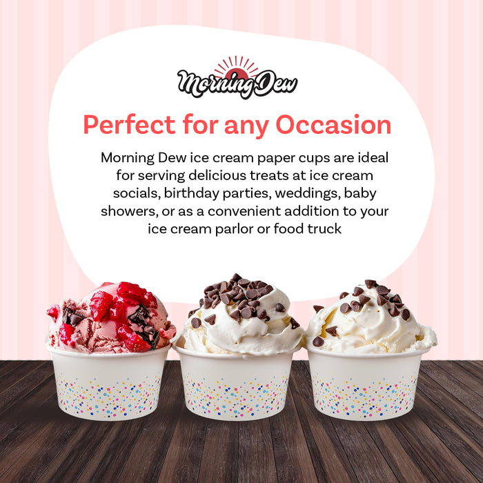 Morning Dew - 4oz - Ice Cream Paper Cups - Celebration Print - IPC4C