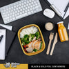 Rhino-Foil - Large (64oz) Black & Gold Foil Cont. w/ Clear Dome Lid
