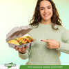 Eco-Craze - Taco - Bagasse Hinged Container - 3 COMPARTMENT