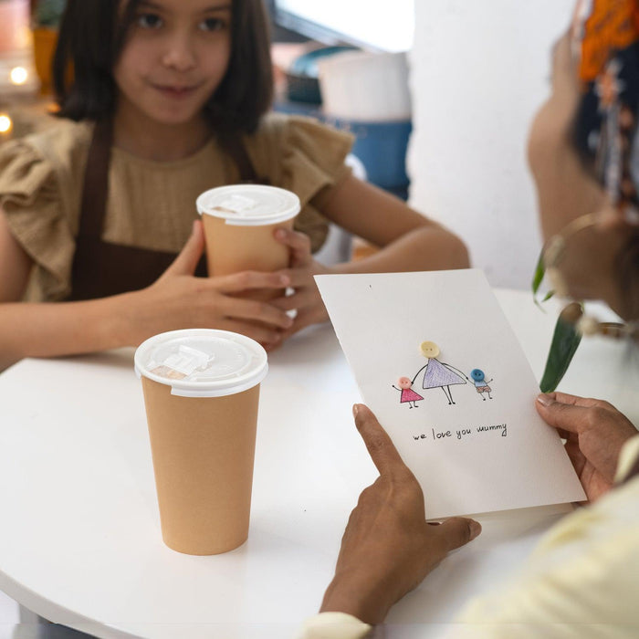 Morning Dew - Tear Back Flat Lid for 10-24 oz Hot Paper Cups - White - 10F-W