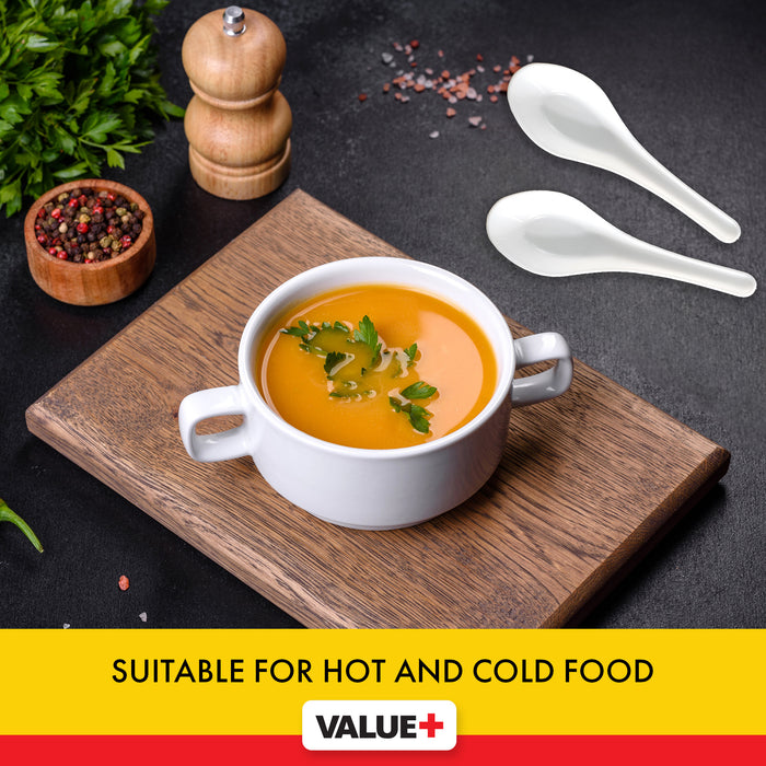 Value+ - Chinese Soup Spoon - White - Retail Pack - RP4008