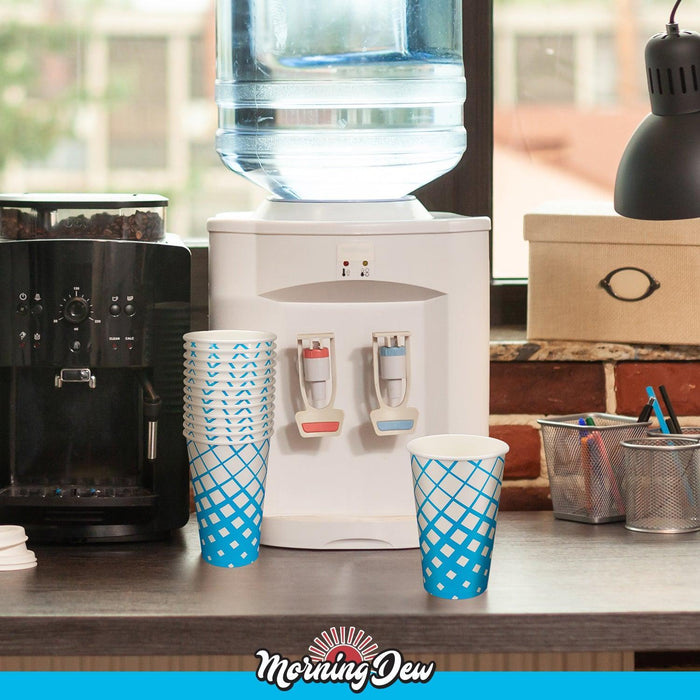 Morning Dew - 22oz Cold Paper Cups - Ice Blue Print - CPC22R