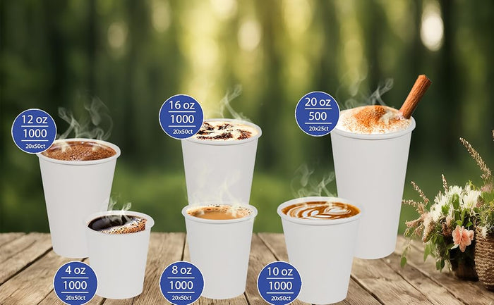 Morning Dew - 12oz Hot Paper Cup - White - H12W