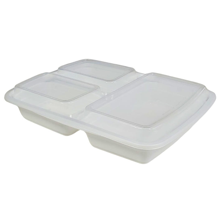 Value+ - 33oz 3 Compartment Rectangle Container - White