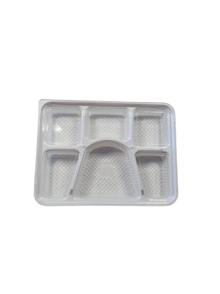 Take Out Tray - 6 Comp. - Combo - Black/White (Thali)