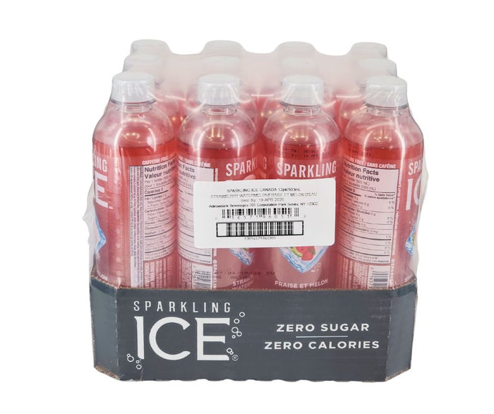 Sparkling Ice - Water Drink - Strawberry Watermelon - Bottles