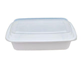 Value+ - 38oz Rectangular White Plastic Container