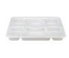 Plastic Tray (Thali) - 6 Compartment - White 20 pk
