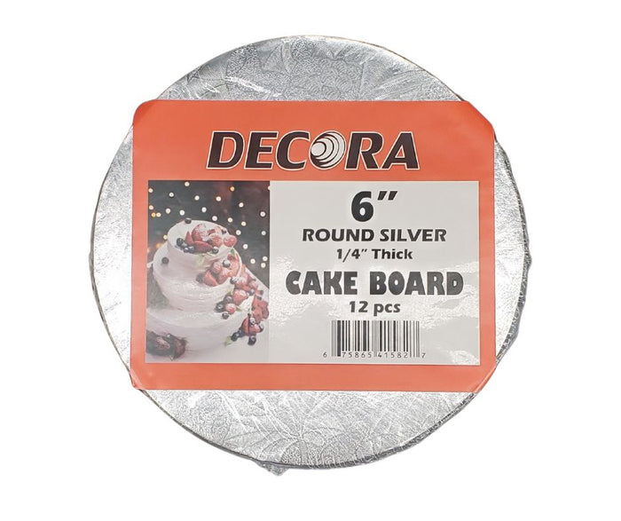 Decora - Cake Board - Round - Silver - 6x1/4