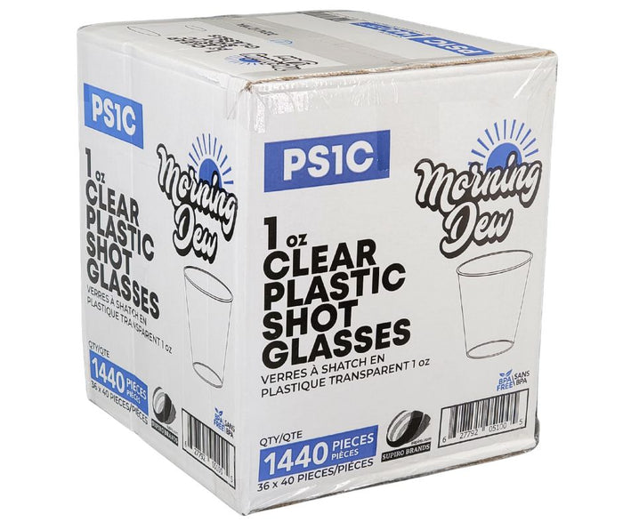 Morning Dew - 1oz Clear Plastic Shot Glass - PS1C