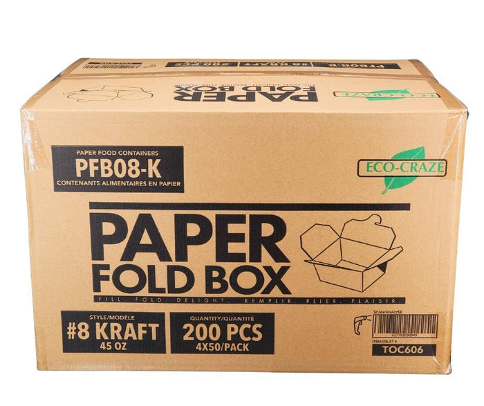 Eco-Craze - #8 Kraft Paper Fold Box - PFB08-K