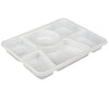 Plastic Tray (Thali) - 6 Compartment - White 20 pk