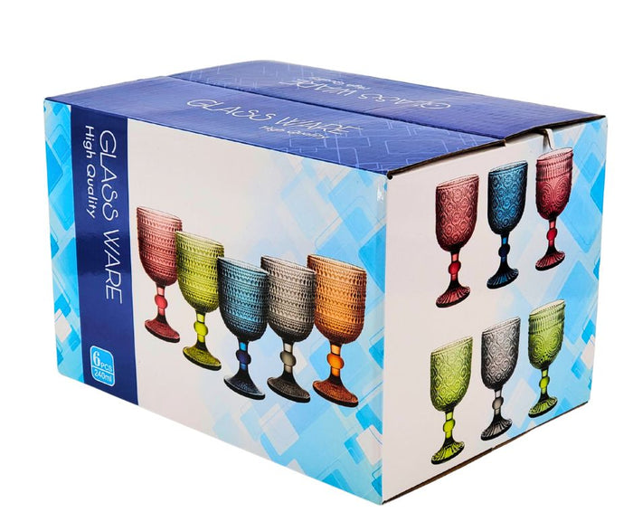Hobnail Wine Glass 240ml - Pink - XR834
