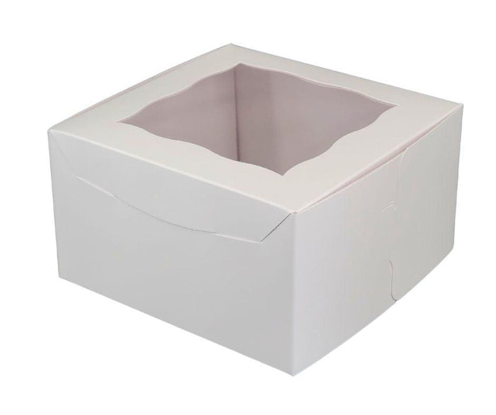 VSO - EB - 7 x 7 x 4 - 4 Cupcake Box with Window - White - 5281A