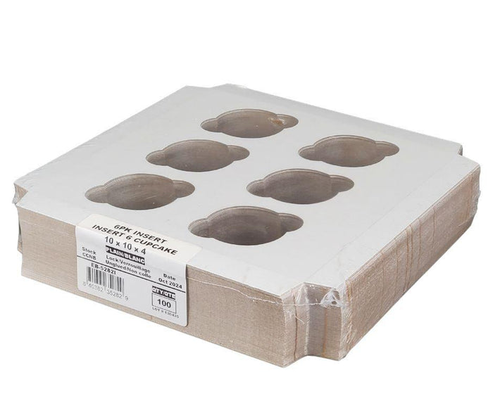 EB - 10 x 10 x 4 - 6 Cupcake Insert - White - 5282I