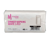 Mayfair - 3 ply Dinner Napkins 1/8 Fold - White - DNAP03