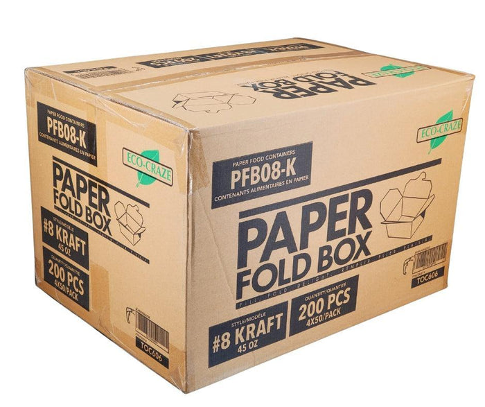 Eco-Craze - #8 Kraft Paper Fold Box - PFB08-K