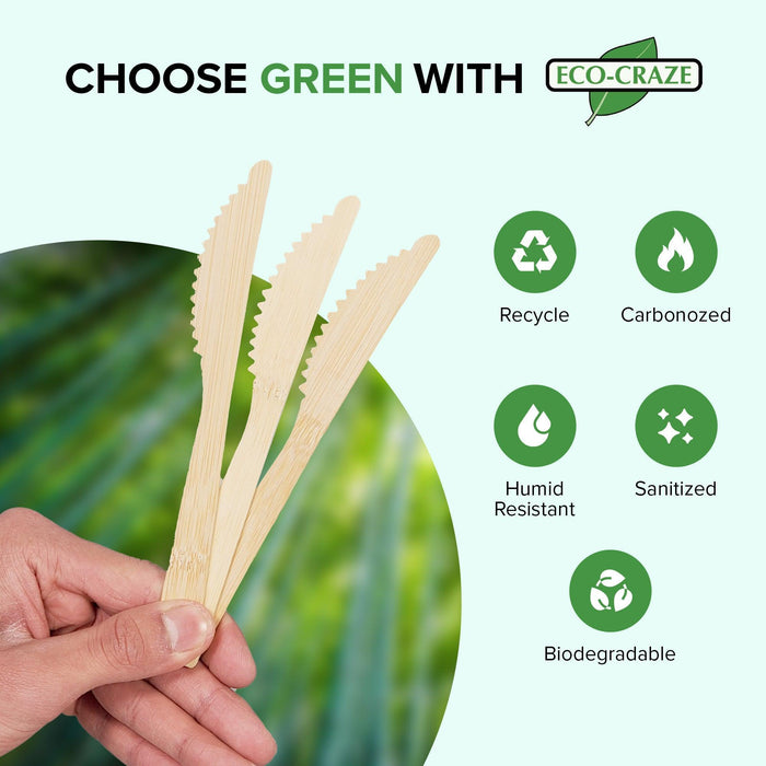 Eco-Craze - Bamboo Knives - Disposable - NBB-K100