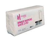 Mayfair - 3 ply Dinner Napkins 1/8 Fold - White - DNAP03