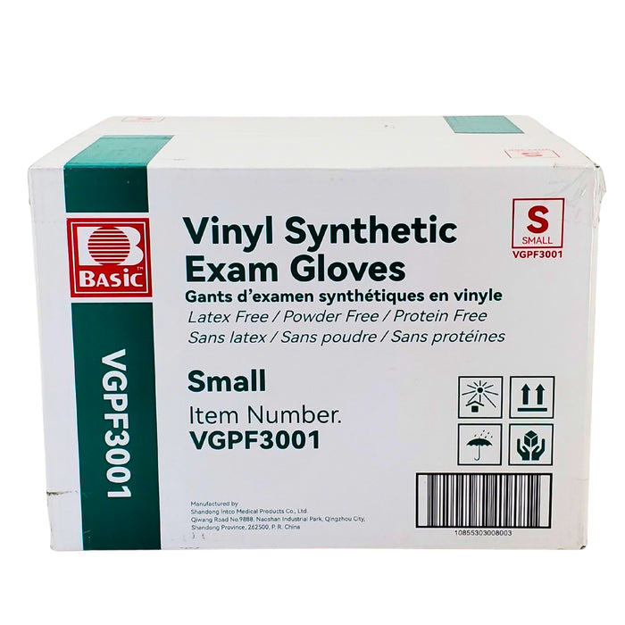 Basic - Vinyl Gloves Exam - Clear - Small - Powder Free