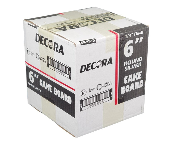 Decora - Cake Board - Round - Silver - 6x1/4