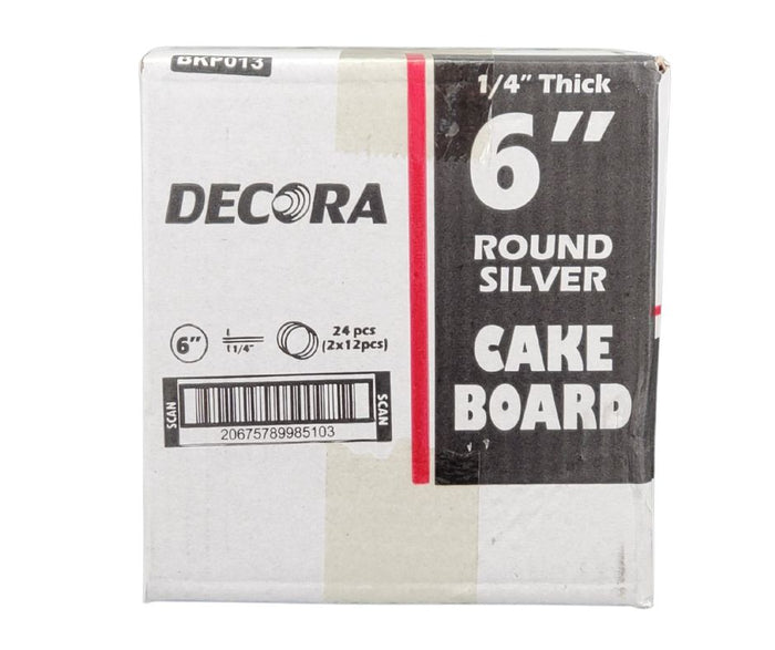 Decora - Cake Board - Round - Silver - 6x1/4