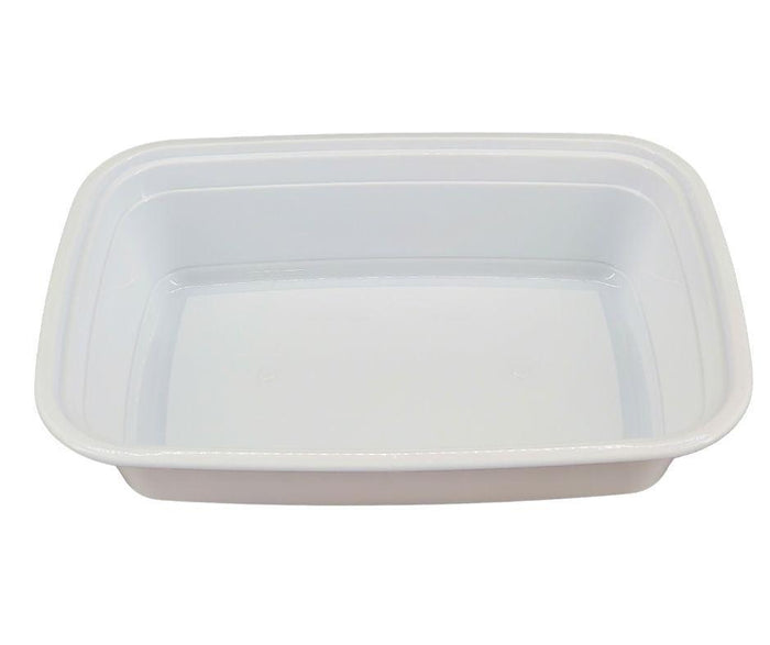 Value+ - 38oz Rectangular White Plastic Container