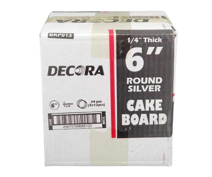 Decora - Cake Board - Round - Silver - 6x1/4