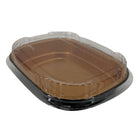 Rhino-Foil - Small (26oz) Black & Gold Foil Cont. w/ Clear Dome Lid