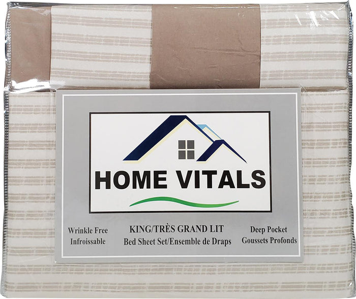 Home Vitals - Bed Sheet - Queen Size - Printed - 6pc