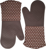 Oven Mitt - Silicone - Brown (1 pair) - QF004Brown