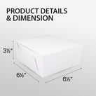 EB - White Cake Boxes - 6½x6½x3½