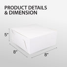 EB - White Cake Boxes - 8x8x5