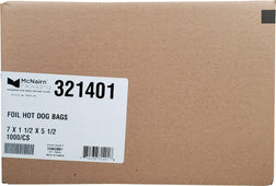 McNairn - Plain Foil Hot Dog Bags - 7x1.5x5