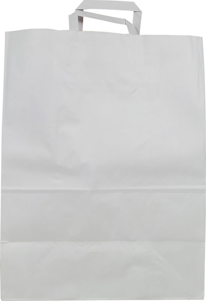Eco-Craze - White Paper Flat Handle Bag - 13x7x17